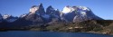 Chile, Patagonien, Blick auf das Torres del Paine Massiv
