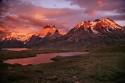 Chile, Sonnenaufgang über dem Torres del Paine Massiv