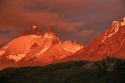 Chile, Sonnenaufgang über dem Torres del Paine Massiv