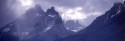 Chile, Patagonien, Wolkenstimmung am Torres del Paine Massiv